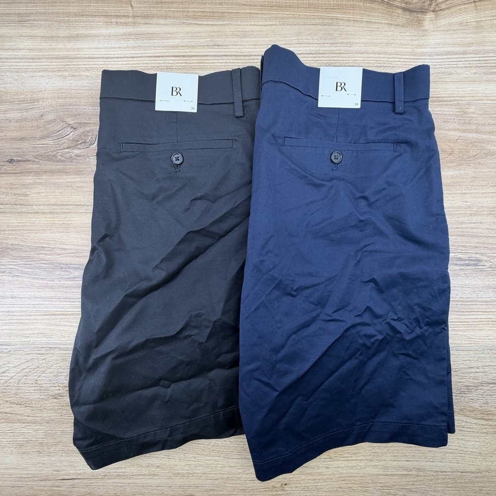 NWT Lot Of 2 Banana Republic Core Temp Shorts 9-inch Size 34 Navy Black
